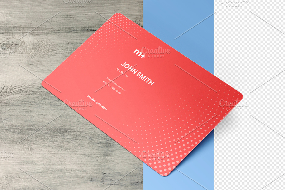 Round Corners Business Card Mockup, an Advertising Mockup by Mockup+ (Photo 3 of 14)
