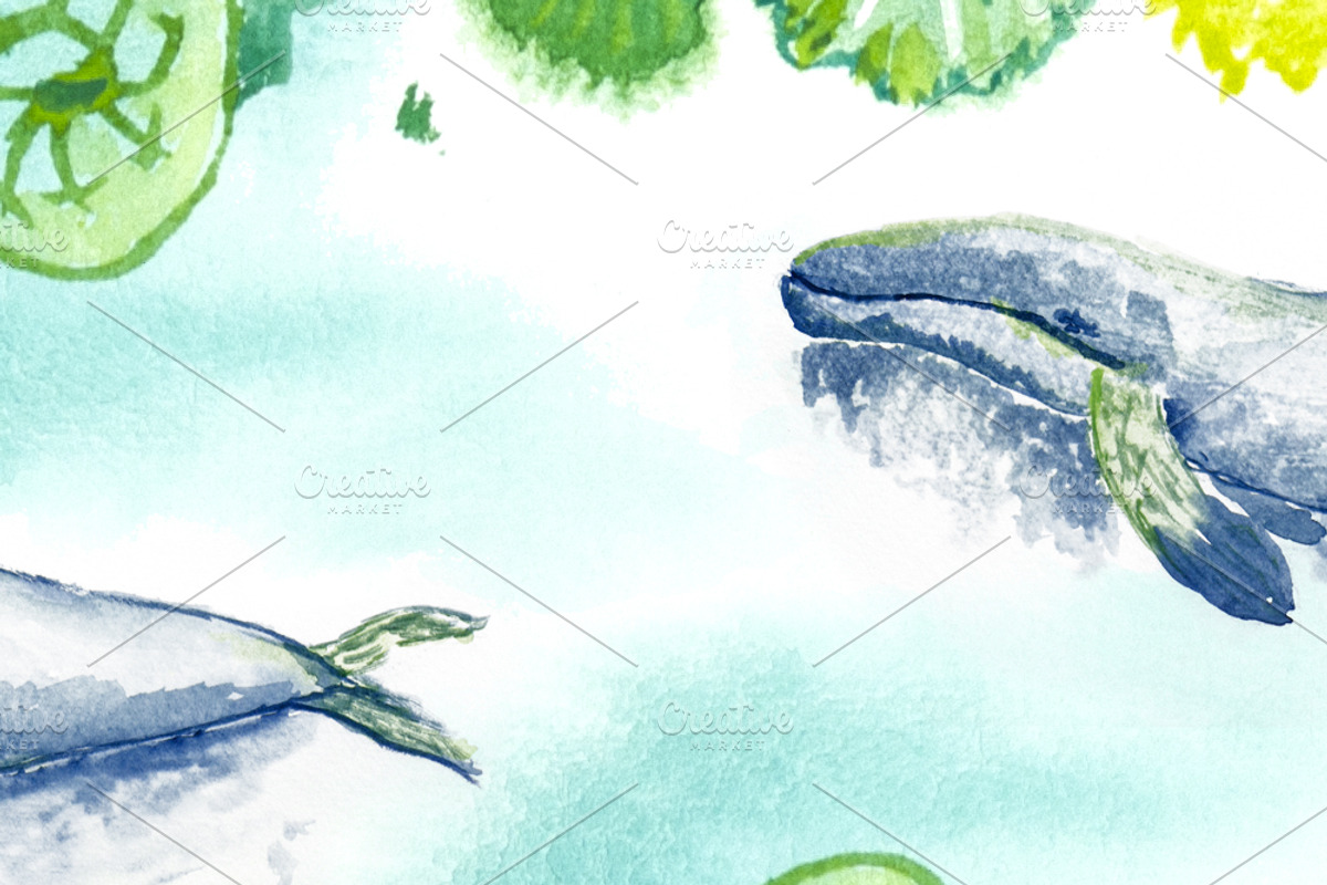 Hand-drawn watercolor whale bundle, an Object Graphic by Natsuhisui (Photo 4 of 9)