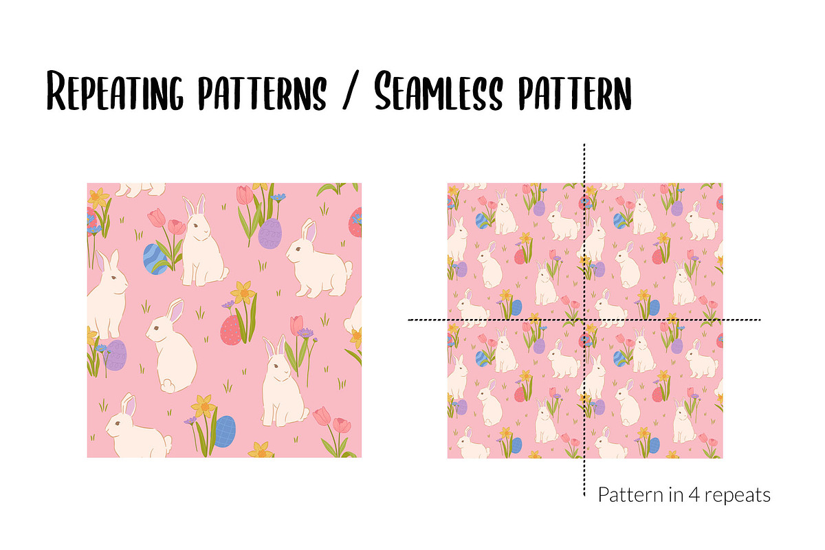 Pastel Spring Easter Bunny Pattern, a Pattern Graphic by CreativeChristiana (Photo 3 of 8)