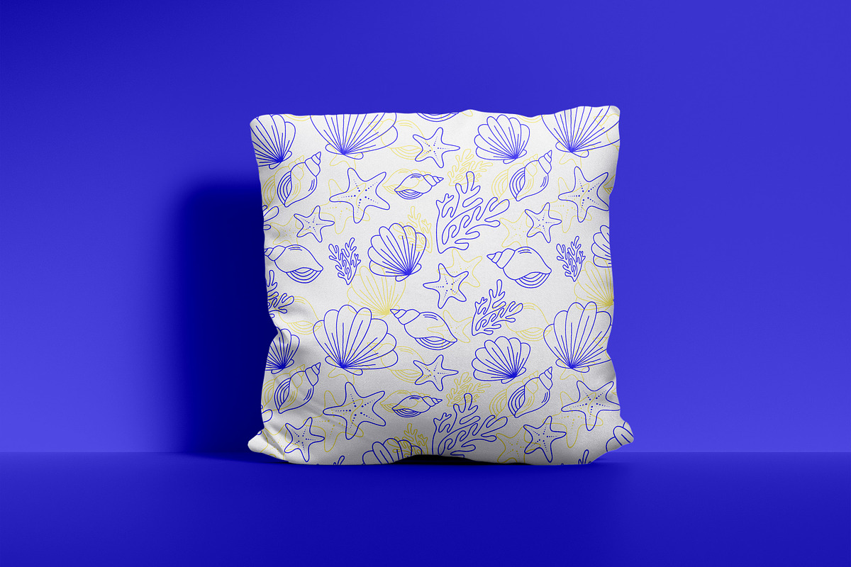 Sea Creatures Line Pattern, a Pattern Graphic by Neermana