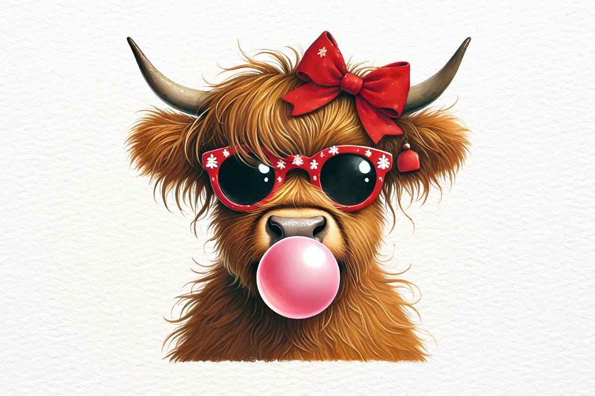 Christmas Highland Cow Clipart, an Animal Illustration by Nicolle's Colorful Art (Photo 5 of 10)