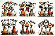 Whimsical Christmas Dogs Clipart, an Illustration by Creative Art (Thumbnail 4 of 11)