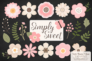 Soft Pink Flowers Clipart