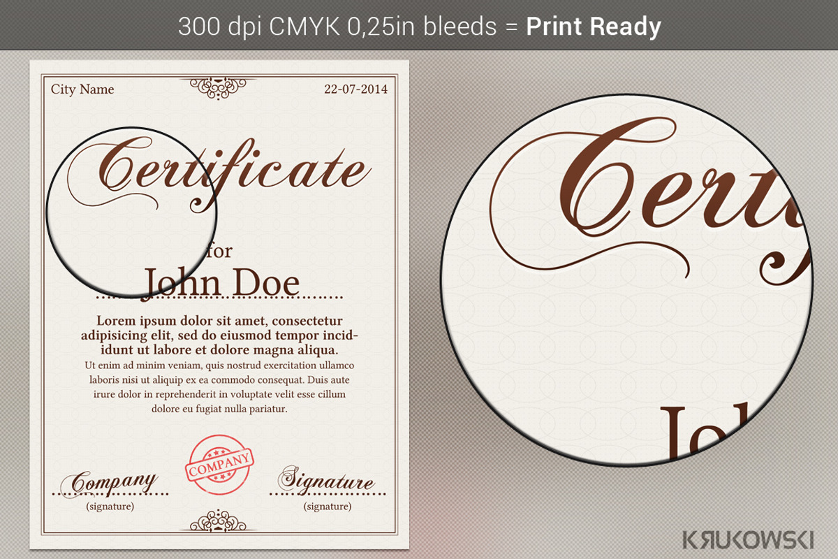 Certificate Template, a Stationery Template by Krukowski Graphics (Photo 2 of 3)