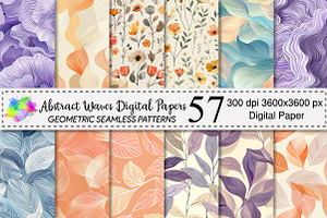 Abstract Waves Seamless Pattern, a Pattern Graphic by Canvas Craft