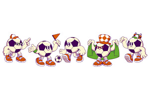 Retro soccer ball character mascot, a Sport Illustration by art PVP - market