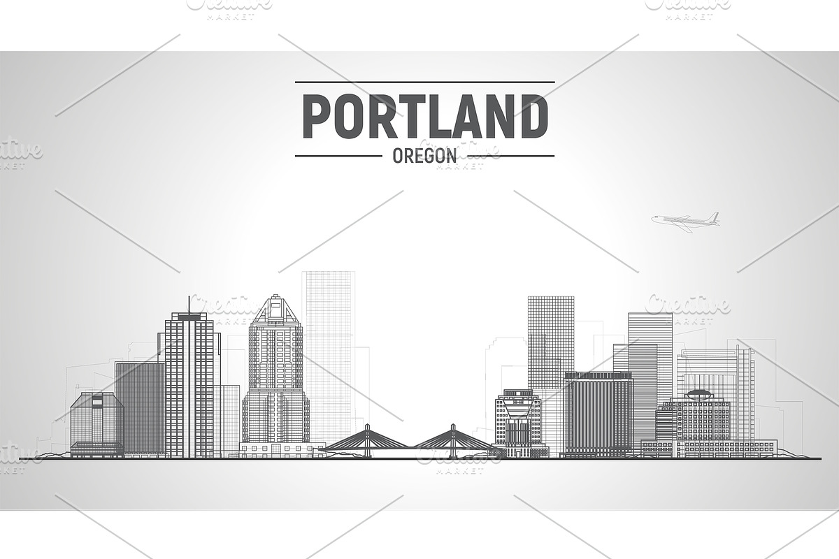 Portland Oregon skyline illustration, an Illustration by Sky and glass (Photo 5 of 7)