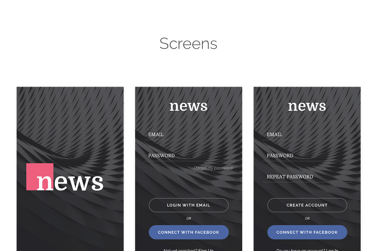 News App UI Kit, an UI Kit Template by Designerbundle (Photo 3 of 4)
