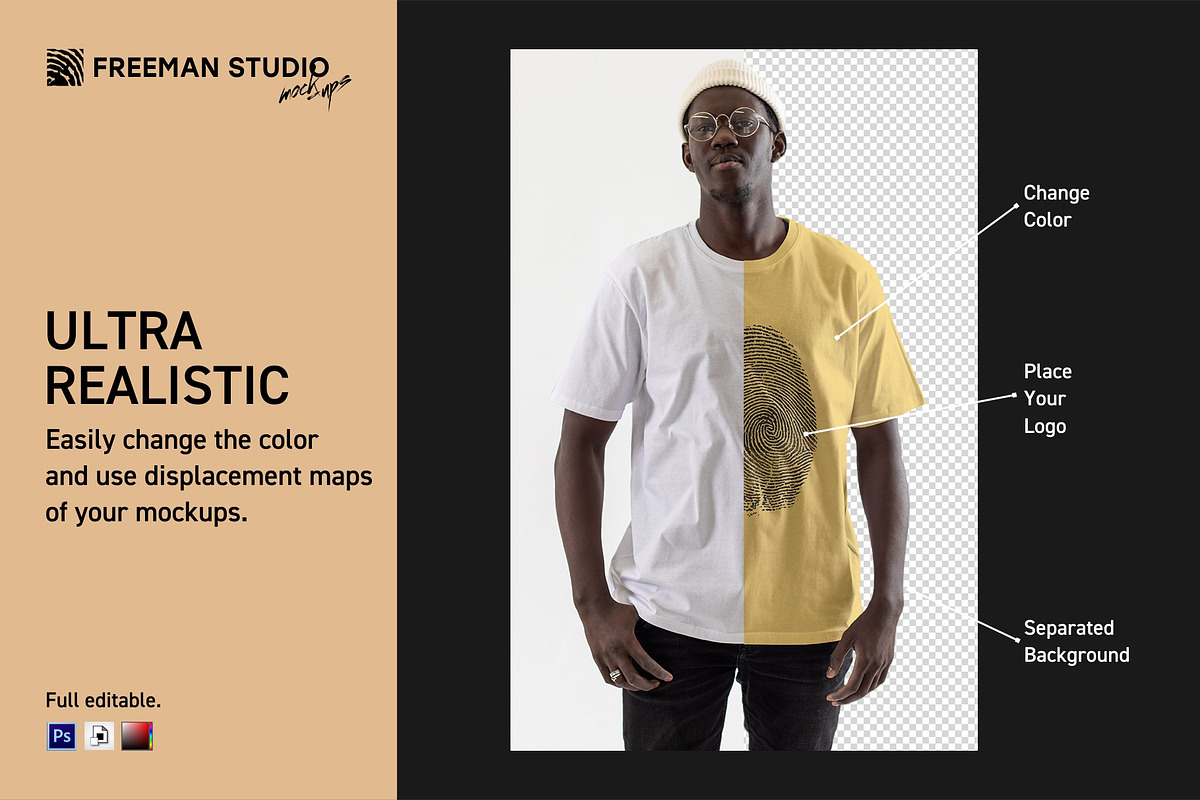 T-Shirt Mock-Up Set, a Shirt Mockup by Freeman Studio (Photo 3 of 17)