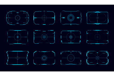 HUD aim control frames, interface, a Technology Illustration by Buch&Bee