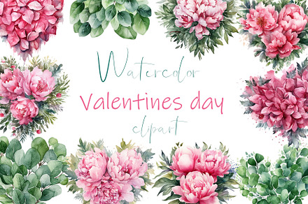 Watercolor Valentines day, valentine