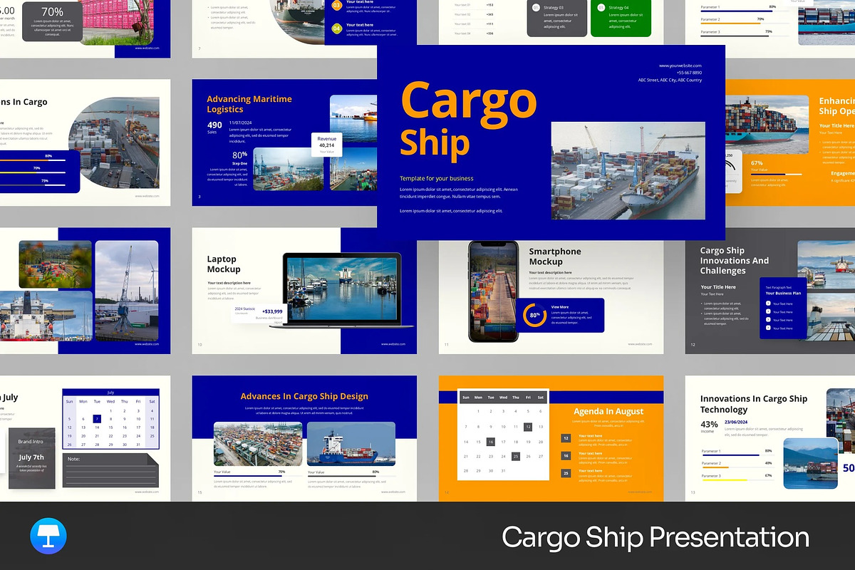 Cargo Shipping Keynote Templates, a Presentation Template by Fit-tee (Photo 1 of 2)