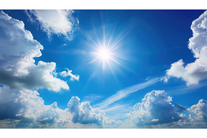 A bright blue sky with fluffy white, a Nature Photo by Igor Tichonow