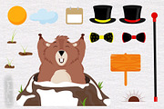 Happy Groundhog Day Clipart, an Animal Illustration by tamatus_art (Thumbnail 8 of 8)
