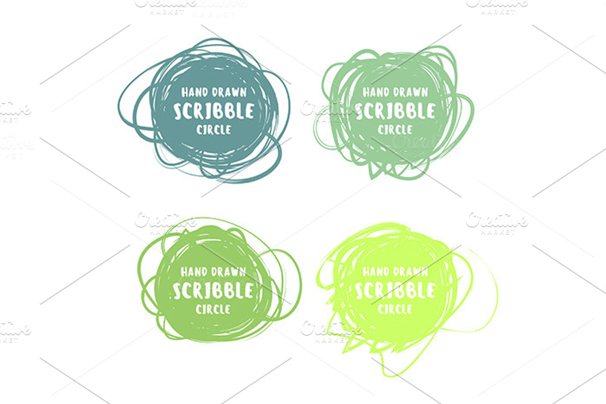 Scribble label set, a Texture Illustration by Primula`s shop (Photo 2 of 5)