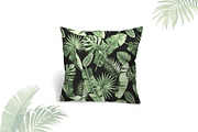 Tropical vector pattern & 12 leaves., a Pattern Graphic by Anna Smirnova (Thumbnail 2 of 5)