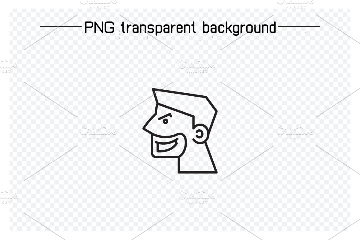 Comic Human Face Profile Icons Set, a Person Illustration by Designfour (Photo 3 of 7)