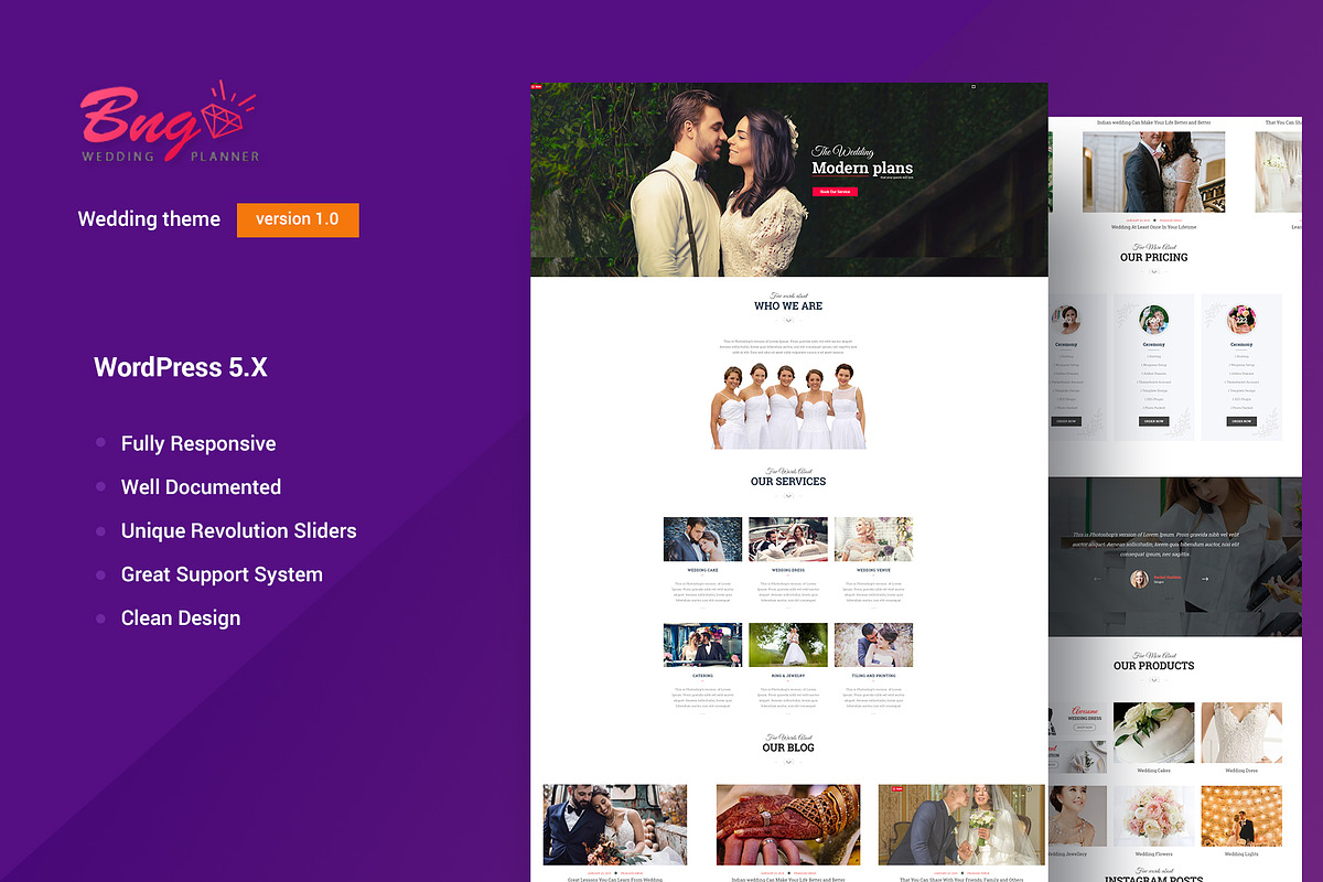 BNG | Wedding Agency WordPress Theme, a WordPress Template by 0effortthemes