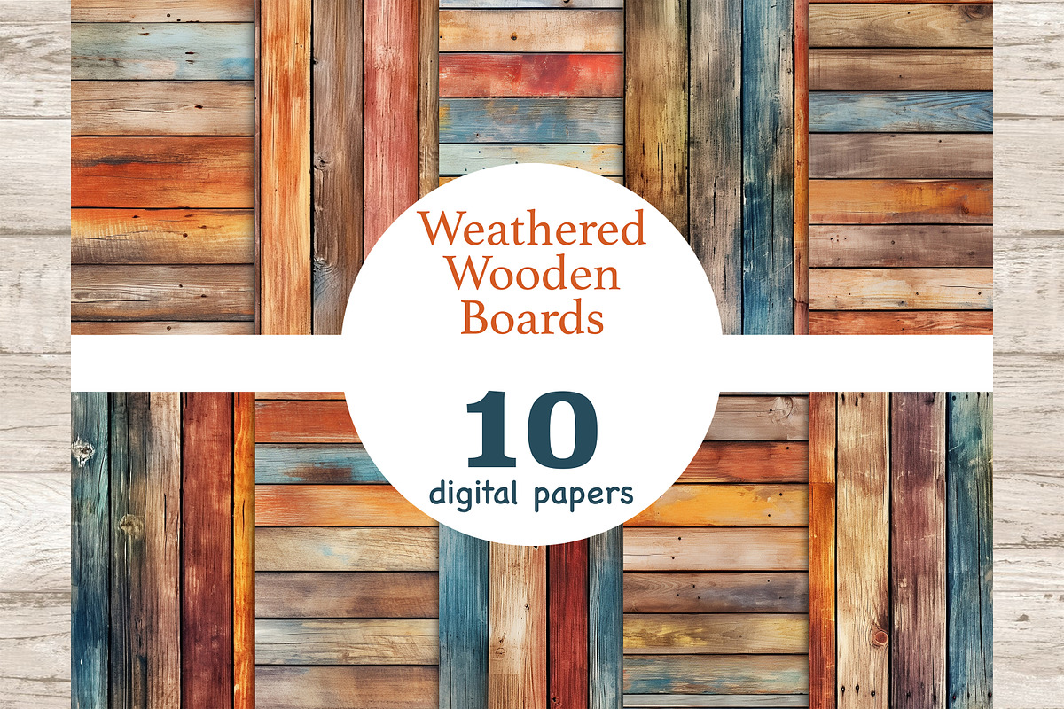 Weathered Wooden Boards Papers, a Pattern Graphic by GlamArtZhanna (Photo 1 of 4)