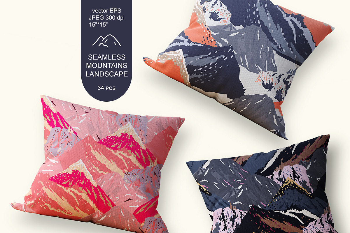 Mountains seamless vector set, a Pattern Graphic by PatternsBlooming (Photo 5 of 11)