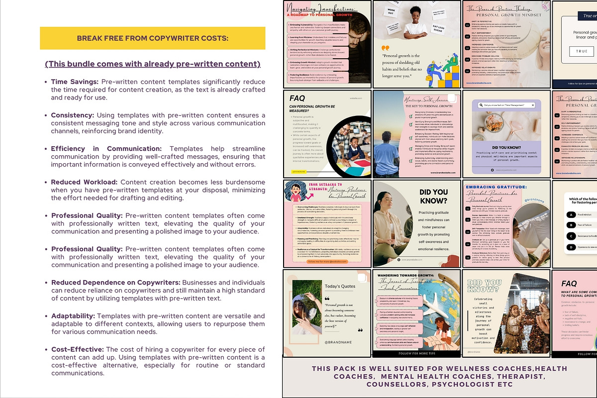 Personal Growth Canva IG Templates, a Templates & Theme by Digital Template Cart (Photo 4 of 8)