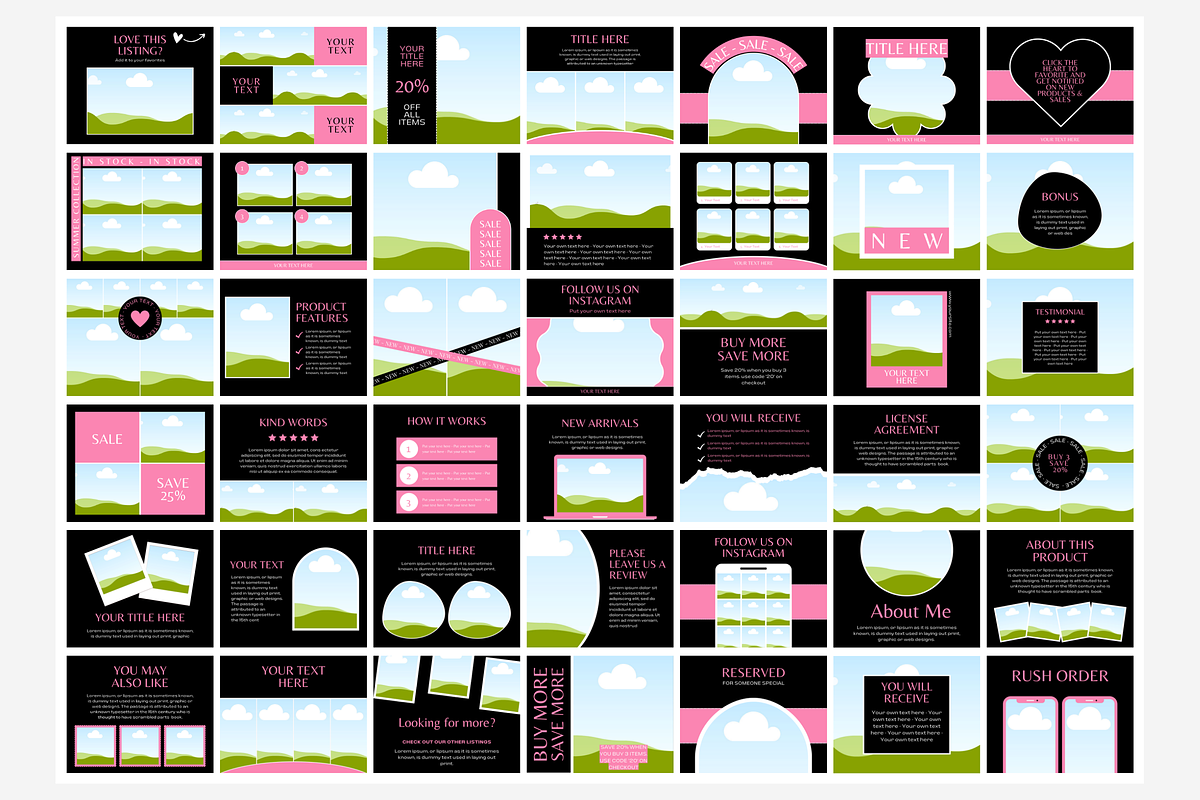 Black Pink Etsy Listing Templates, a Branding & Logo Template by SunshineStudioBoutique (Photo 4 of 8)