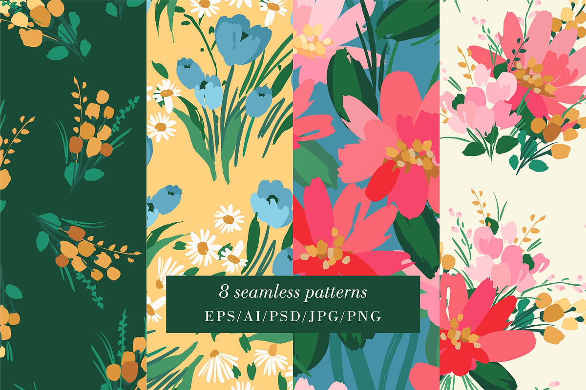 Floral Patterns & Borders, a Pattern Graphic by Nadia Grapes (Photo 4 of 8)