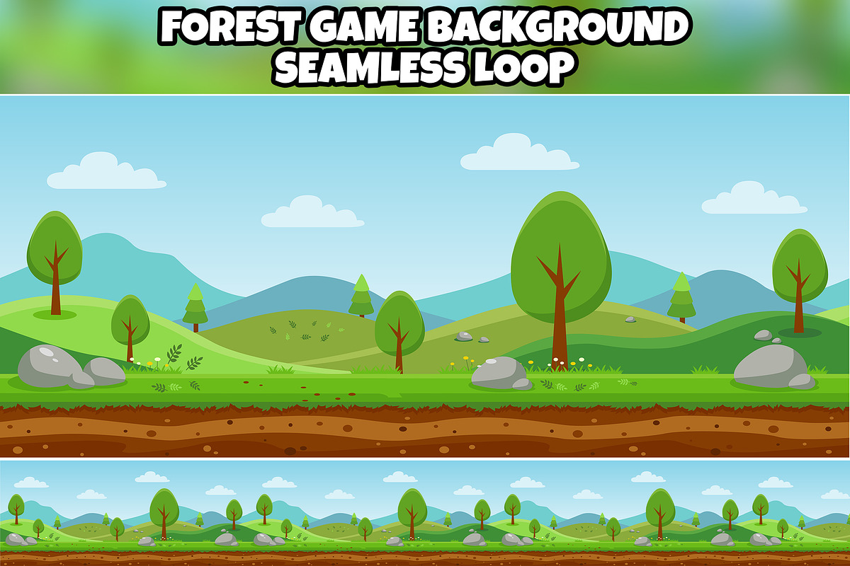 Seamless Nature Game Background, a Decorative Illustration by Vowx Studios (Photo 1 of 3)