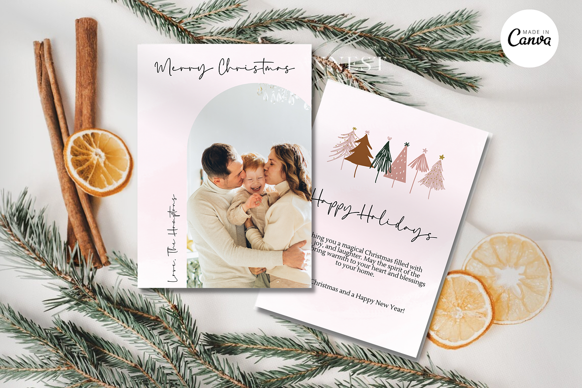DIY Photo Collage Christmas Card-C3, a Card Template by ReneeW1 (Photo 1 of 6)