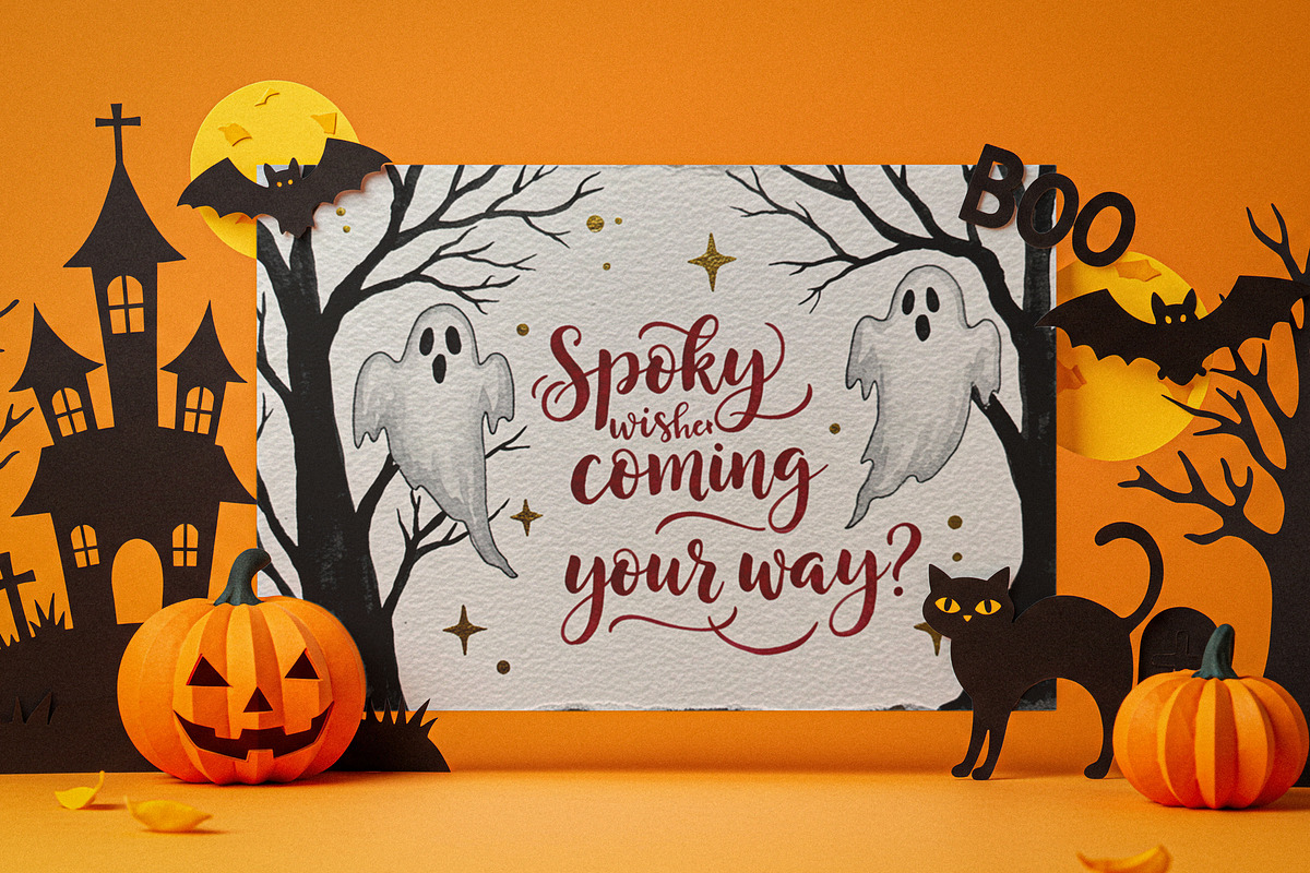 Halloween Greeting Card Mockup, a Product Mockup by Designer Dude