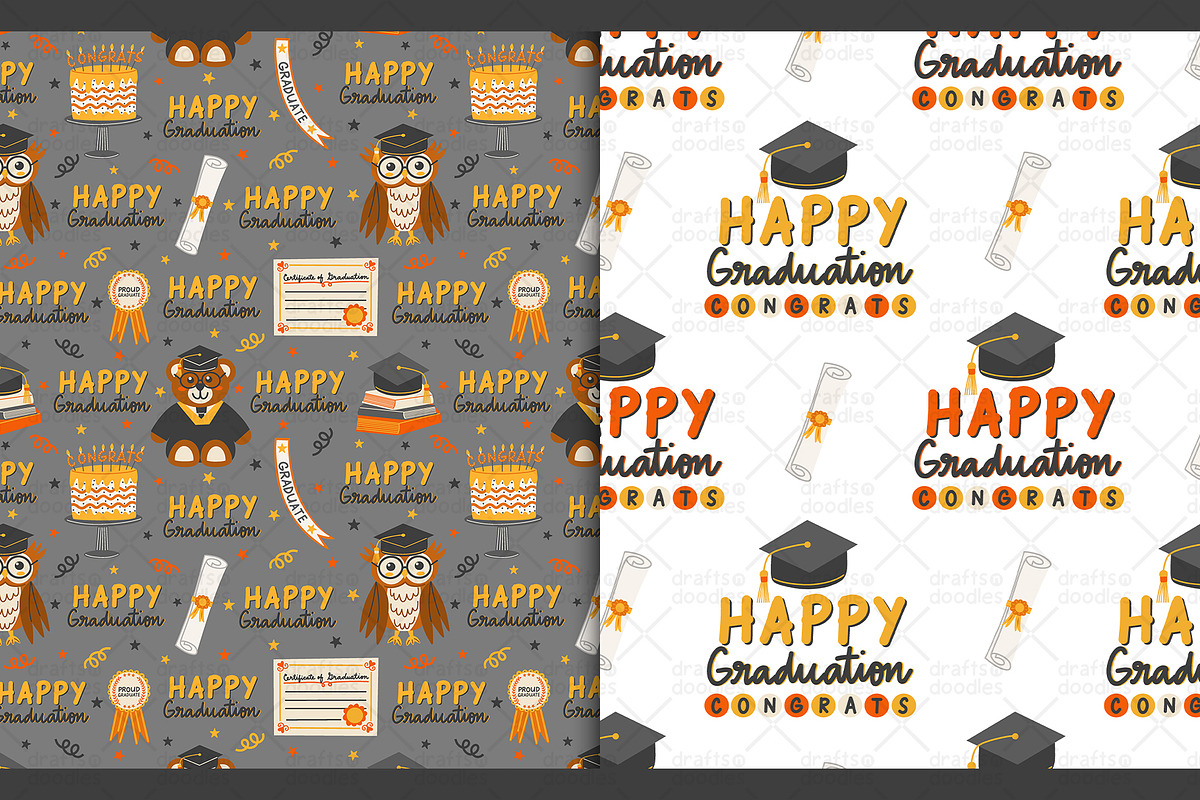 Graduation Clipart and Patterns, a Pattern Graphic by Drafts n Doodles (Photo 9 of 11)