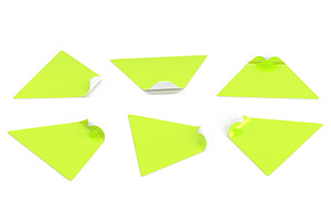 Green Triangular Stickers, Glued