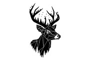Deer Antler Silhouette Bundle, an Object Illustration by yasushie (Thumbnail 13 of 31)