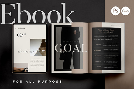 eBook Template Creator | CANVA PS, a Magazine Template by Eviory