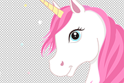 White unicorn head. Ai+EPS+PNG+JPG, an Animal Illustration by Cheremuha (Thumbnail 2 of 3)