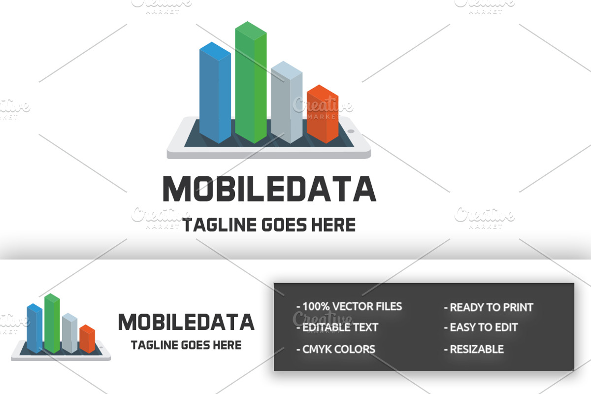 Mobile Data Logo, a Branding & Logo Template by Design_Planet
