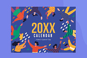 Colorful Yearly Annual Calendar, a Templates & Theme by studiogstock (Thumbnail 2 of 5)