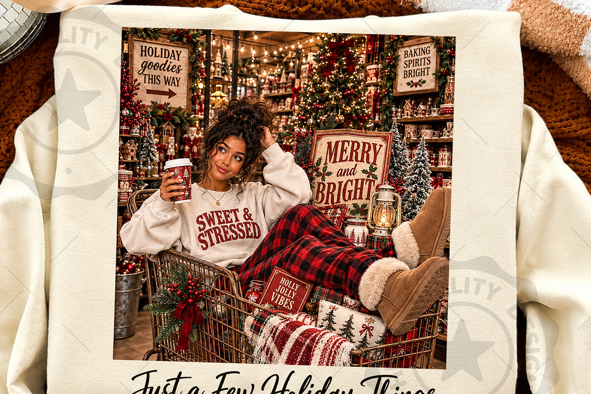 Funny Christmas Girl Holiday Bundle, a Seasonal Illustration by OK Design (Photo 5 of 5)