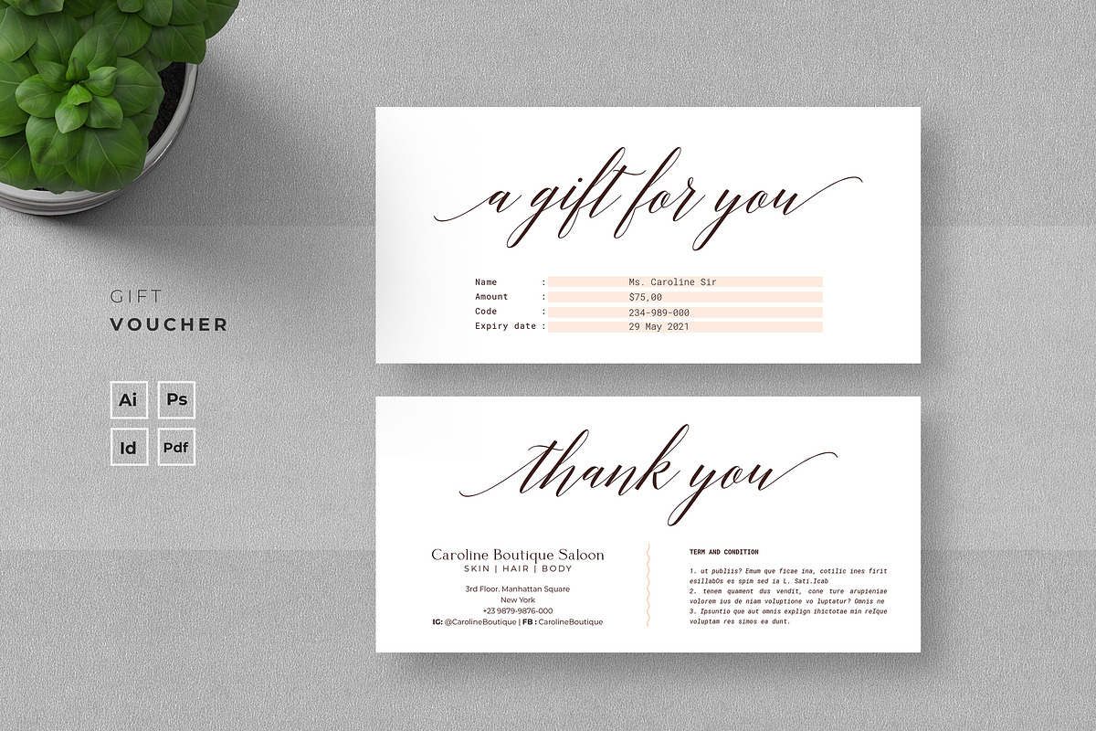 Fashion Gift Voucher, a Card Template by Ahsanjaya (Photo 1 of 3)