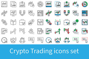 Cryptocurrency Trading icons set, an Icon by VenomousVector