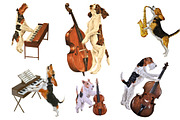 Musical Dog Paintings Bundle, an Animal Illustration by Doggy Days (Thumbnail 1 of 7)