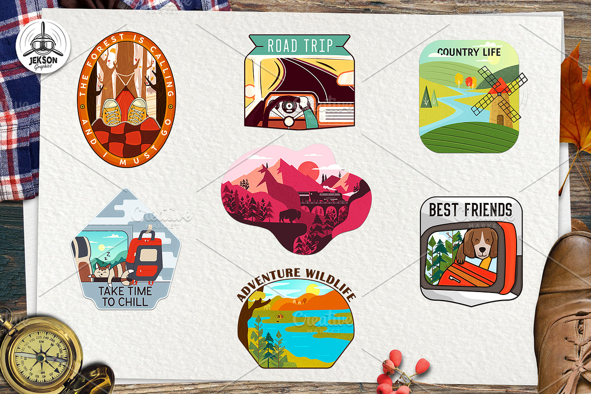 25 Logo Badges Bundle with Textures, a Branding & Logo Template by JeksonGraphics (Photo 4 of 9)