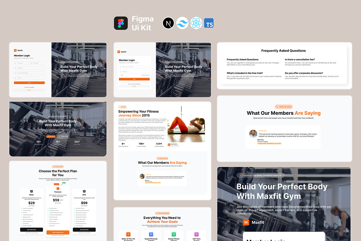 Ui Kit and code Fitness preview 6