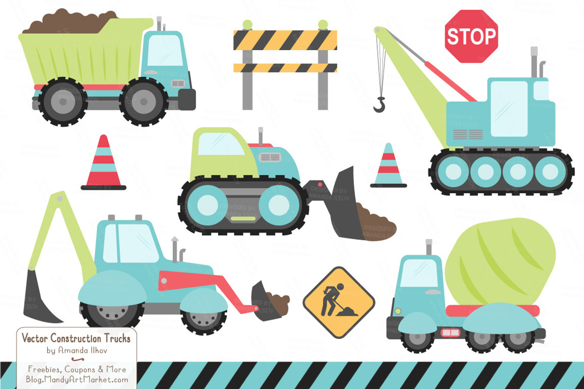Fresh Boy Construction Trucks, an Illustration by Amanda Ilkov (Photo 1 of 2)