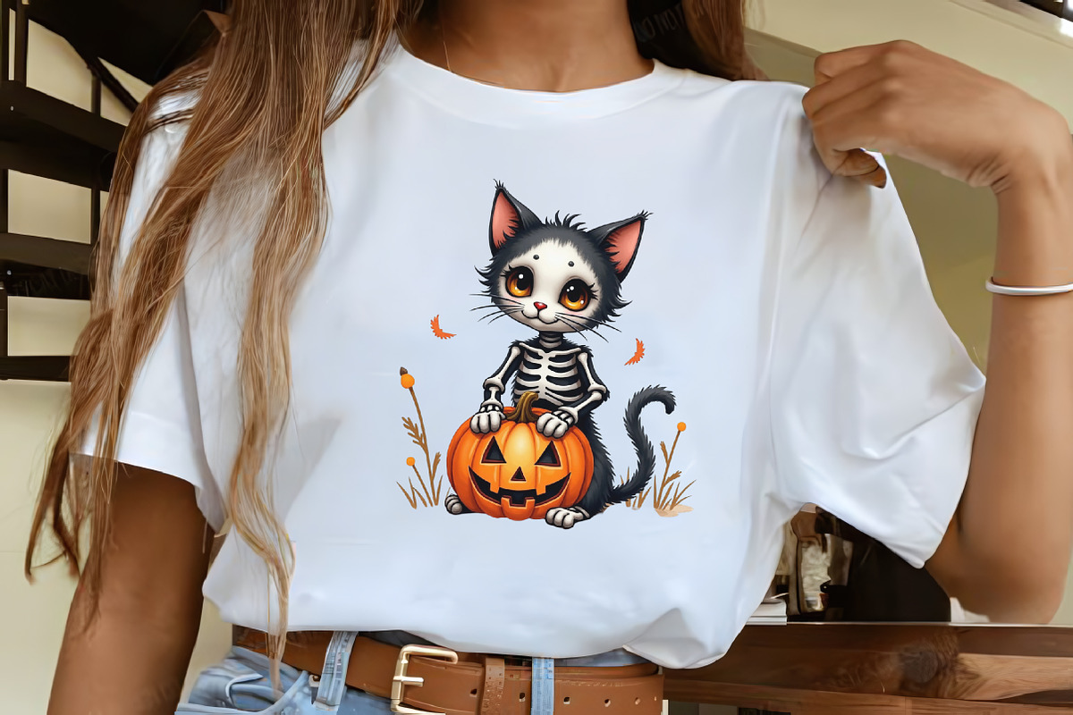 Watercolor Skeleton Black Cat Clipar, an Illustration by CrexoraLab (Photo 3 of 5)