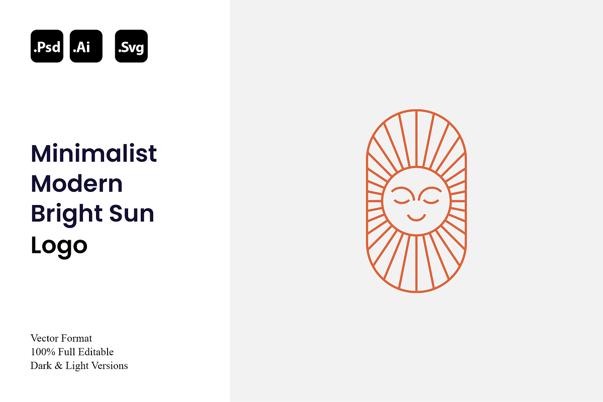 Minimalist Modern Bright Sun Logo, a Branding & Logo Template by Luxury Logos (Photo 1 of 4)