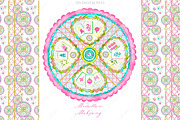 Mahjong Medallion Clipart Watercolor, a Decorative Illustration by LABFcreations (Thumbnail 1 of 4)