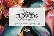 Cosmic Flowers Digital Paper Pack #1, a Pattern Graphic by Happy Creators Co. (Thumbnail 7 of 7)