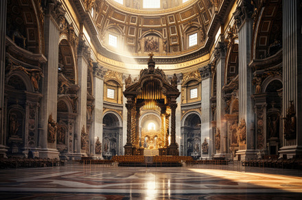 Interior of St. Peter's Basilica, Va, a Photo by Iftikhar Alam