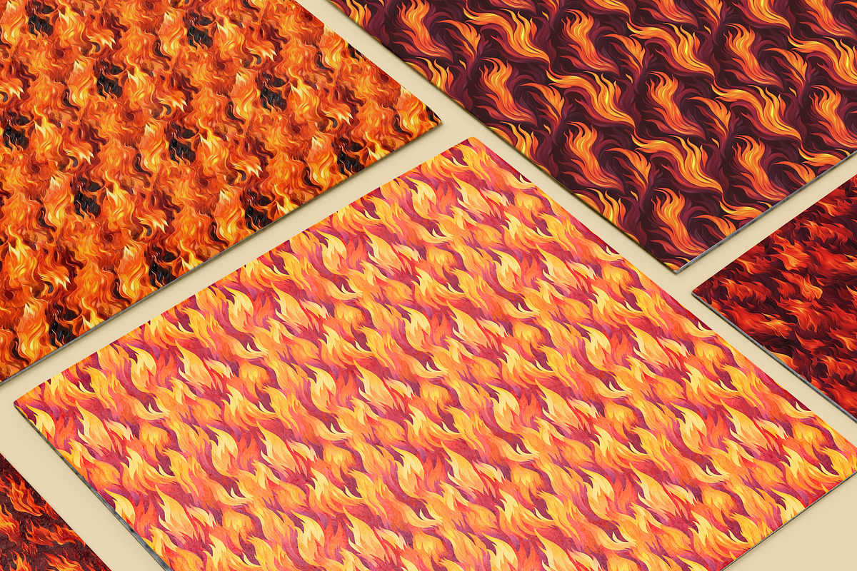 20 Seamless Fire! Fire! Patterns, a Pattern Graphic by Nordic Design (Photo 3 of 9)
